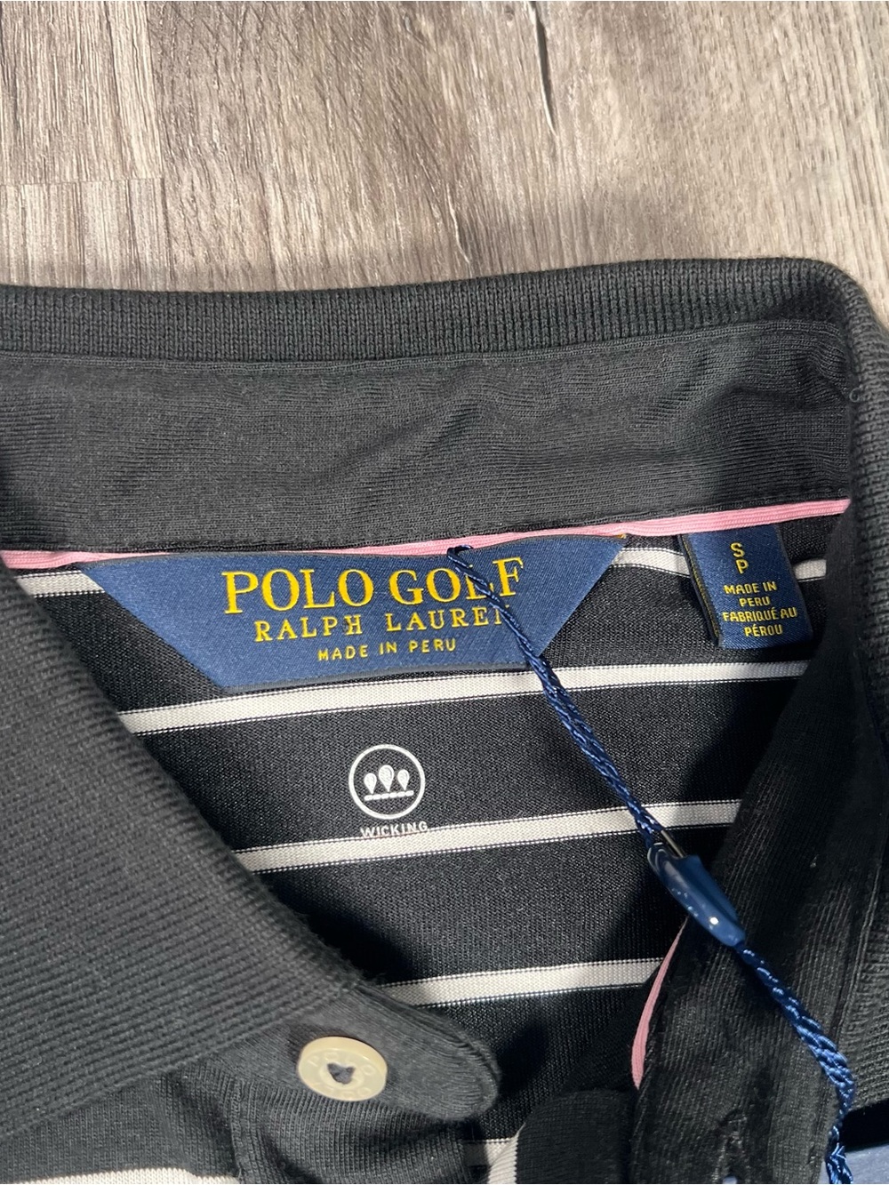 New Polo Golf‎ Ralph Lauren Shirt Mens S Black Striped Performance PGA Biltmore - Picture 4 of 10